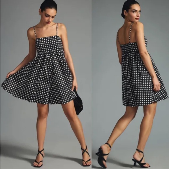 Anthropologie Dresses & Skirts - NWT Anthropologie Hutch Bandeau Black & White Gingham Romper Dress Sz XL